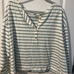 Striped Top with button detail